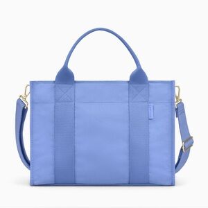 Canvelle Blue medium crossbody boxy Tote Bag